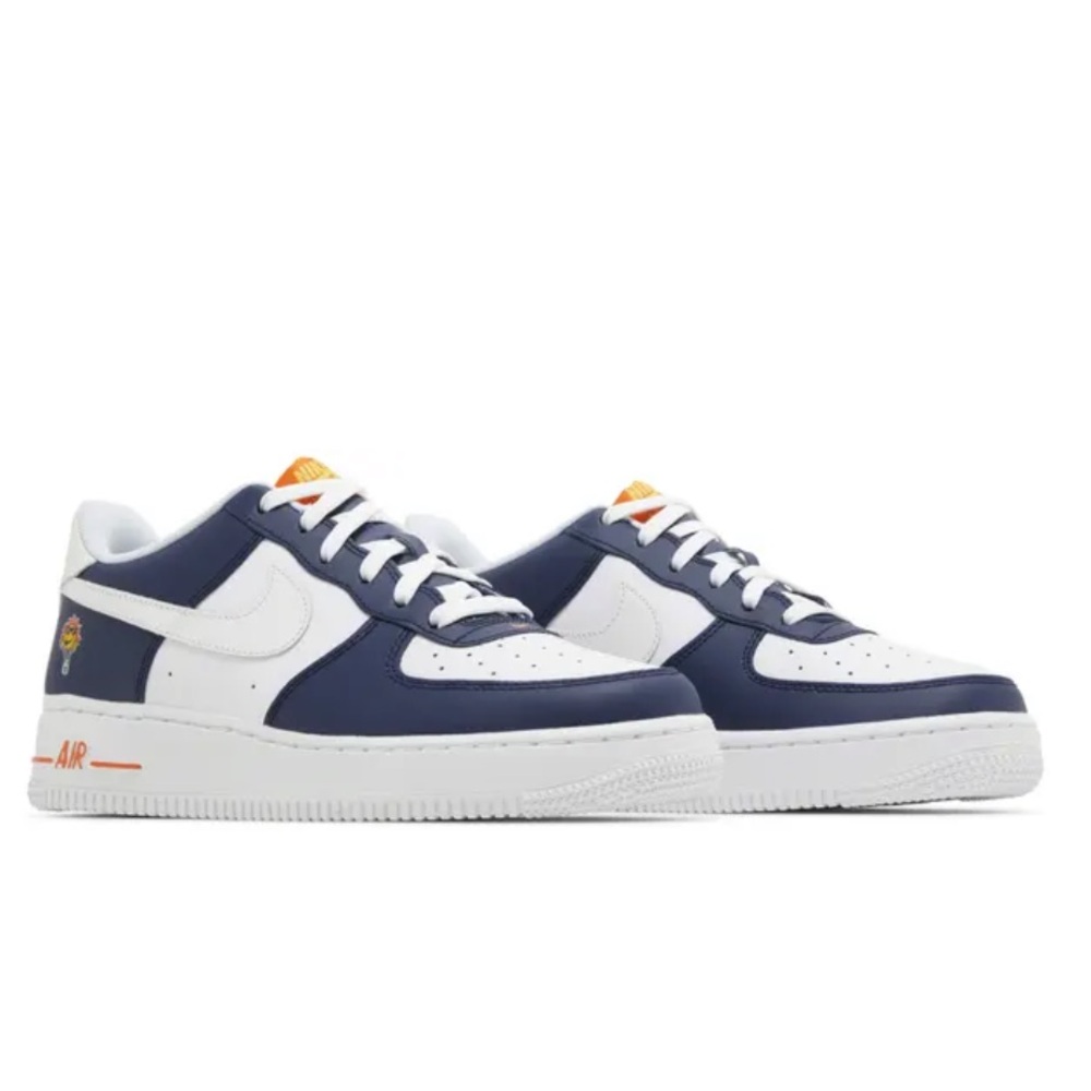 Nike Air Midnight Navy and White Sneakers with Orange Accents